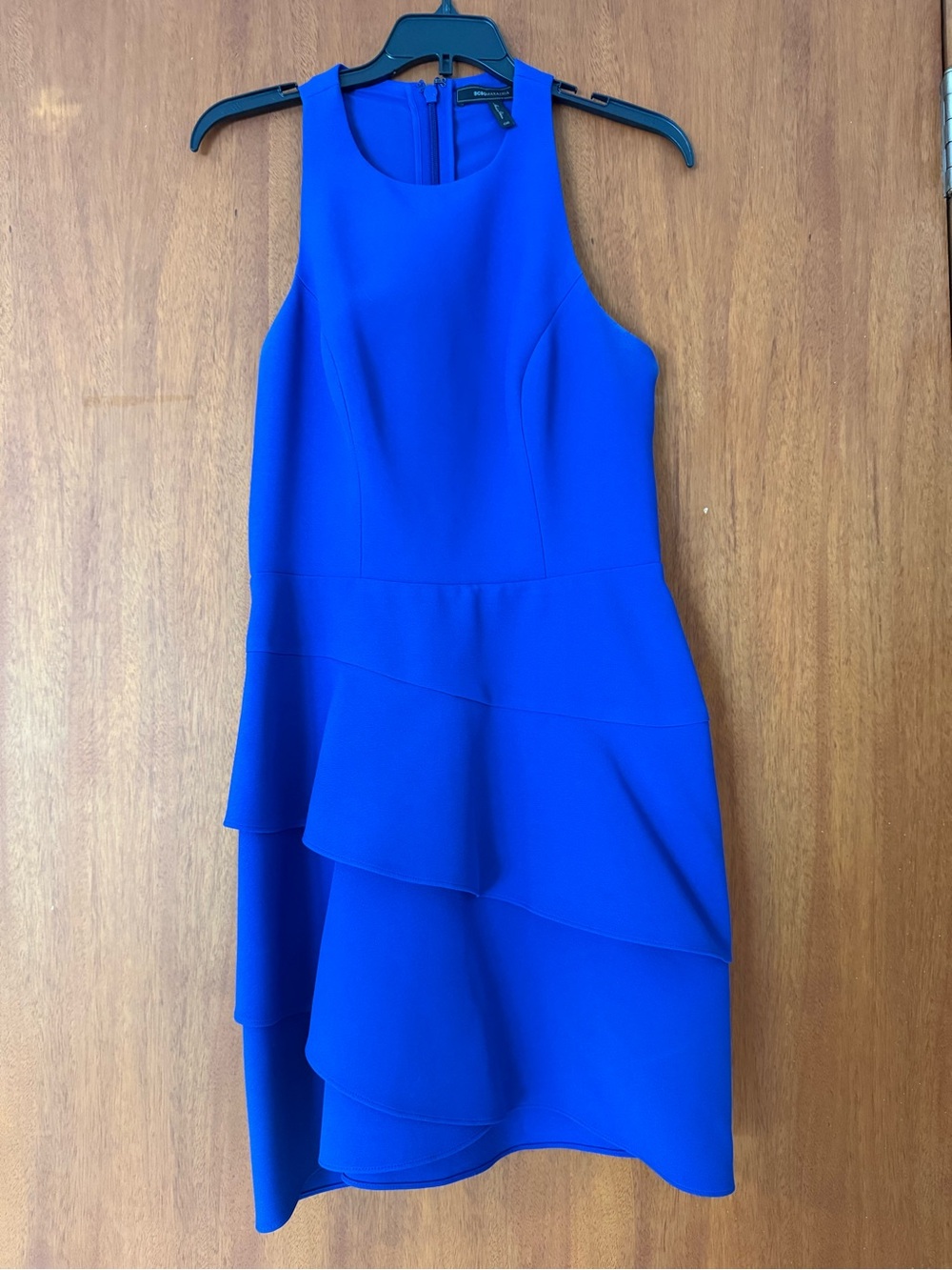 BCBGRoyal Blue Ruffle Hem Sleeveless Dress